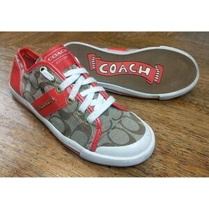 Coach Red and Tan Flats